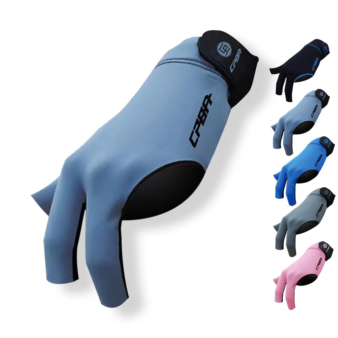 CPBA Billiards Glove 3 Finger Pool Glove for Left Hand, Durable Double Stitched, Snooker Cue Sport Glove Popular Sizes for Men & Women