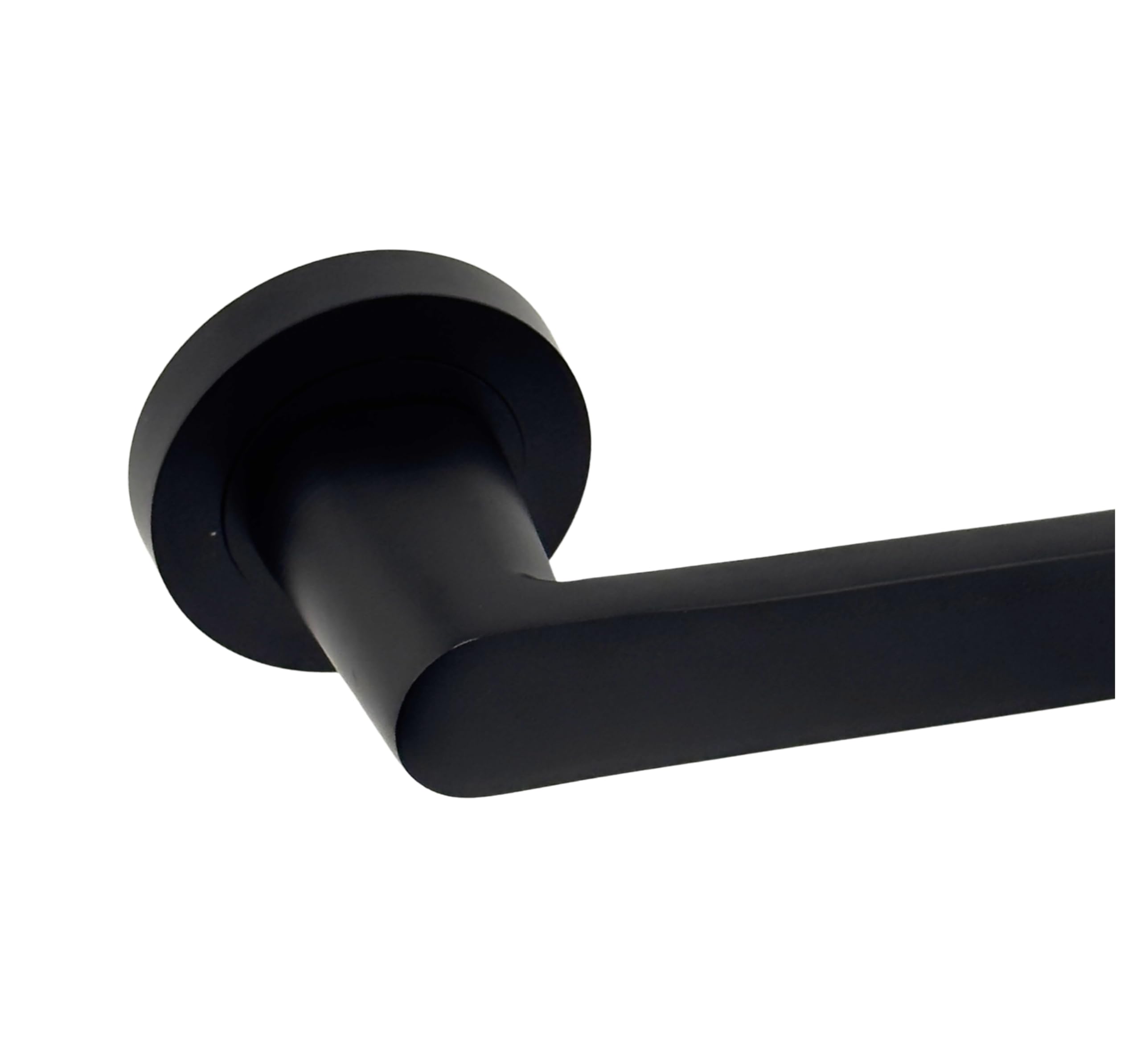 AXS Harlem Door Handle Pair on Rose – Internal Lever Handles with Sleek Bar Design – Latch & Bathroom Door Pack Options – Matt Black, Satin Brass, Antique Brass (Matt Black, Handles)