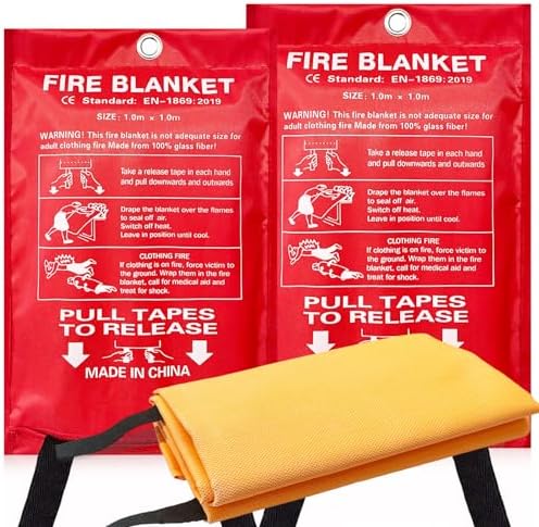Fire Blanket For Home And Kitchen,40" X 40",2 Pack,Emergency Fire Blanket