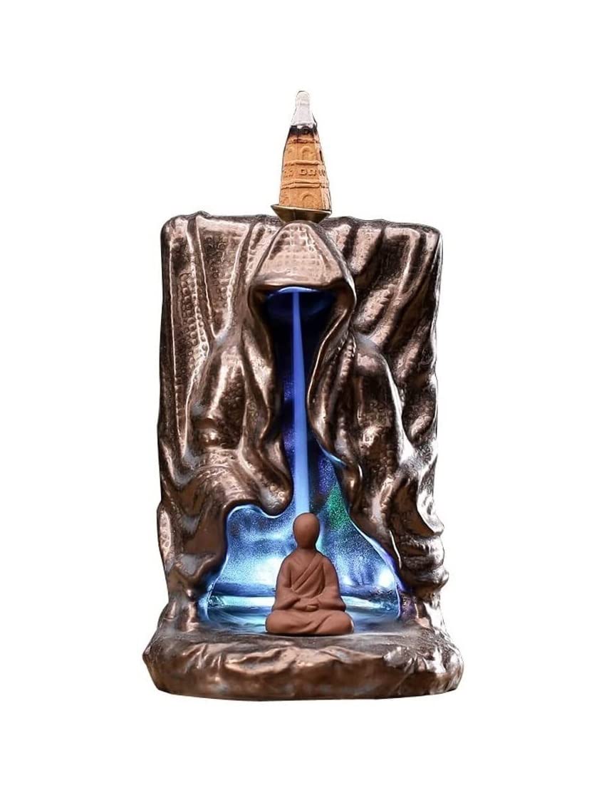Incense Burner LED Backflow Incense Burner,Mountain Holder Home Aromatherapy Ornament Home Decor