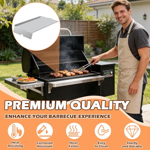 Image of KIT0532 Drip Pan Heat Baffle & 5 Pack BAC597 Drip Liners Kits Replacement Parts for Traeger Silverton 810 and Traeger Silverton 620 Pellet Grills, Heavy-duty Stainless Steel Grill Drip Tray Parts