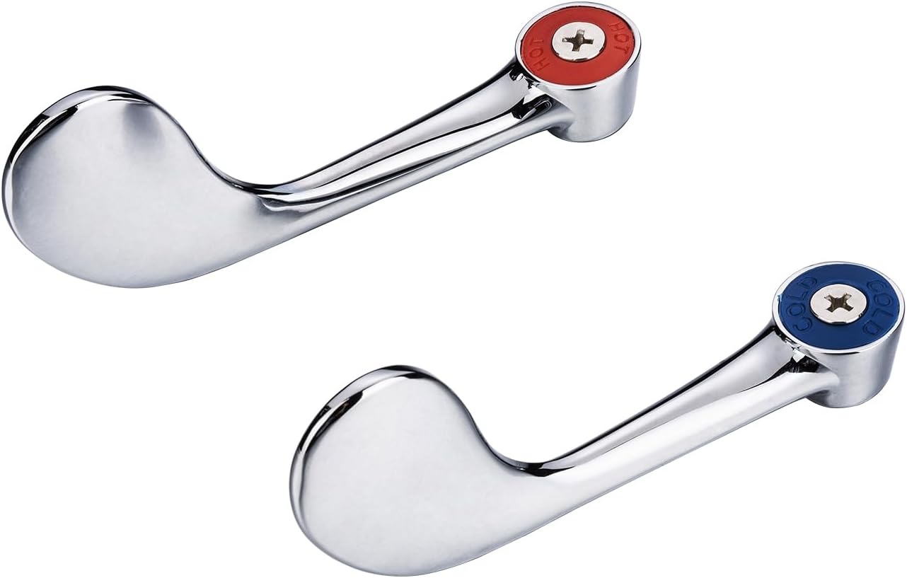 Commercial Faucet Parts Faucet Handle Replacement Kit - 2 Pack Wrist Blade Handles Lever Handles for Industrial, Restaurant, Commercial Sink Faucet, 0.43" Round Stem Hole
