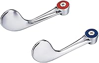 Phivan 2-Pack Commercial Faucet Handles - Durable Zinc Alloy Wrist Blade Lever for Restaurant Sink, 0.43" Round Stem Hole Repair Kit
