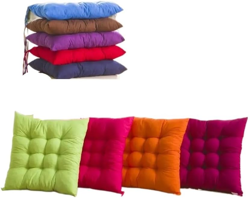 Miniatura 2 de Cojín de asiento Cojín Suave Y Cómodo para Silla Cuadrada, Almohada De Color LISO para Decoración De Sofá, Estudiante, 15.7x15.7 in Asiento de