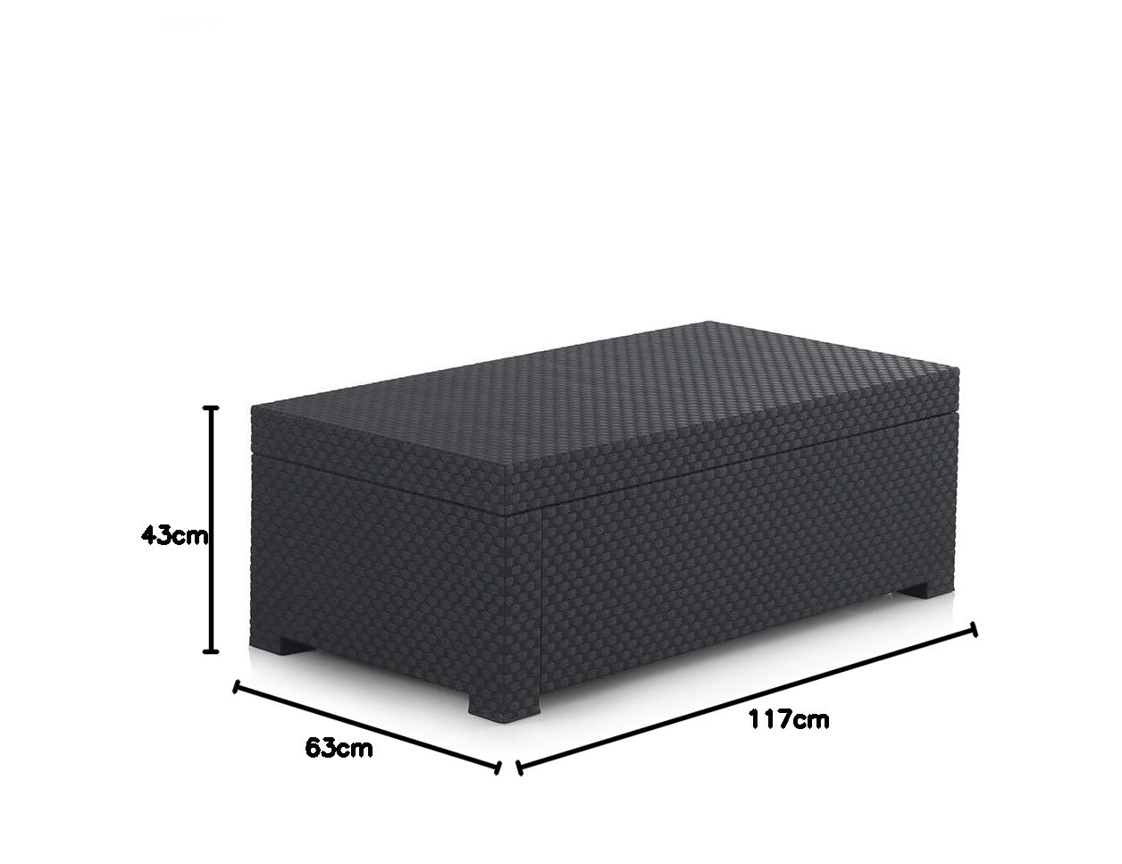 Shaf - Diva | Baul Almacenaje Exterior para Muebles de Jardin - Arcon Exterior Jardin con Almacenaje | Fabricado en España con Materiales Reciclados - Color Grafito