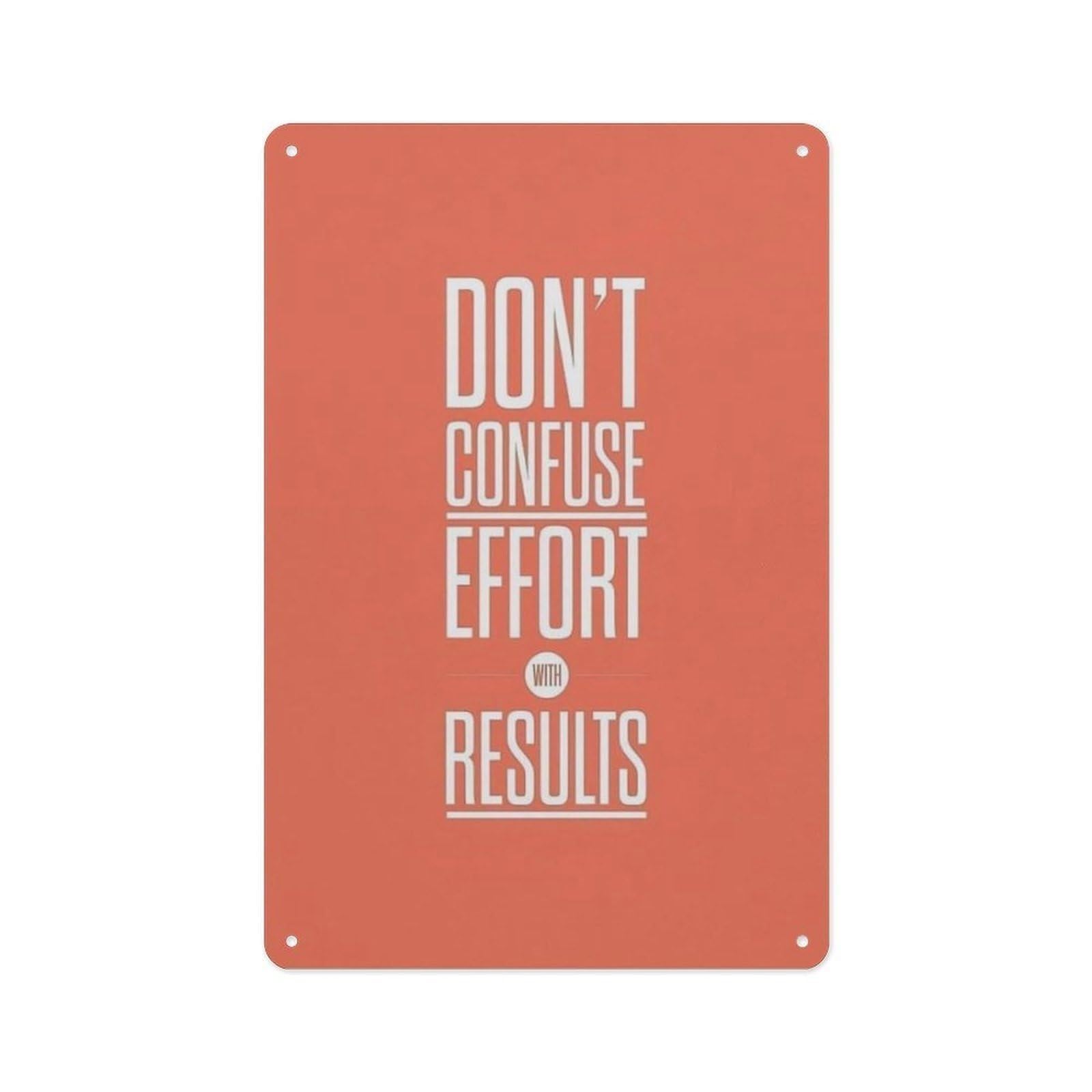 MCQWOMFQAK Inspirational Office Sign Effort and Results Quote on Aluminum Metal Wall Art Motivational Decor for Home Office Entrepreneur Gift 8 X 12 in