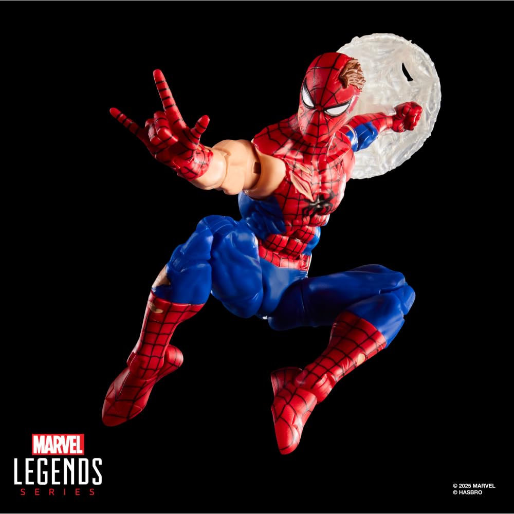 Marvel Legends Series Magic: The Gathering, giocattolo action figure di Spider-Man ferito in battaglia da 15 cm e carta con foil esclusiva collezionabile per gioco di carte