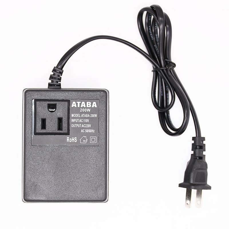 電圧変換器, 110Vから220V, 200W, 海外旅行用電圧コンバーター, 小型軽量 (110v to 220v)