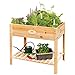 PFLANZENHOLZ® Podwyższona grządka z żółtego drewna cedrowego – wysokiej jakości skrzynka na rośliny z półką, idealna do uprawy roślin lub ziół do ogrodu, na balkon i taras, wymiary 100 x 60 x 85 cm