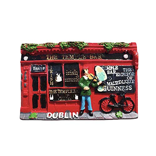 Imán de nevera Dublin Ireland 3D de resina artesanal miniatura 1