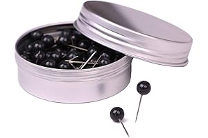 1/4 Inch Push Pins Black: Small Round Head Map Tacks for Home and Office