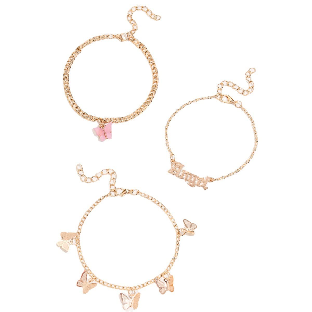 Shining Diva Fashion Gold Plated Butterfly Anklets for Women and Girls (14587a) (Set Of 3) (B0BWWH9ZMB) Amazon Price History, Amazon Price Tracker