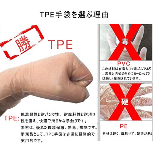 100枚入 TPE素材ストレッチ手-袋 Mサイズ ホワイト