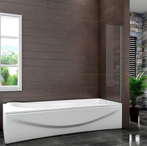 Simple Bathrooms 300x1400mm Fixed Bath Shower Screen Glass Door Panel