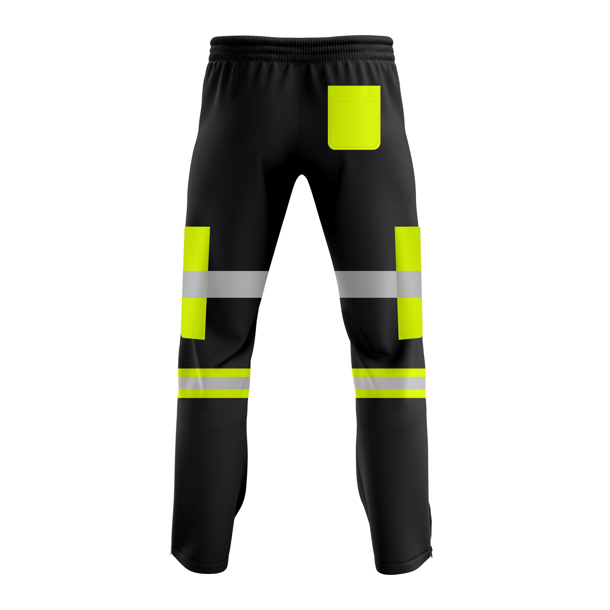 Pantalon de jogging haute visibilité 2 tons pour homme avec bande réfléchissante ourlet ouvert