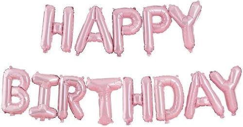 Ginger Ray Globo de decoración de globos de fiesta de cumpleaños rosa pastel, no necesita helio, 12 x 16 pulgadas