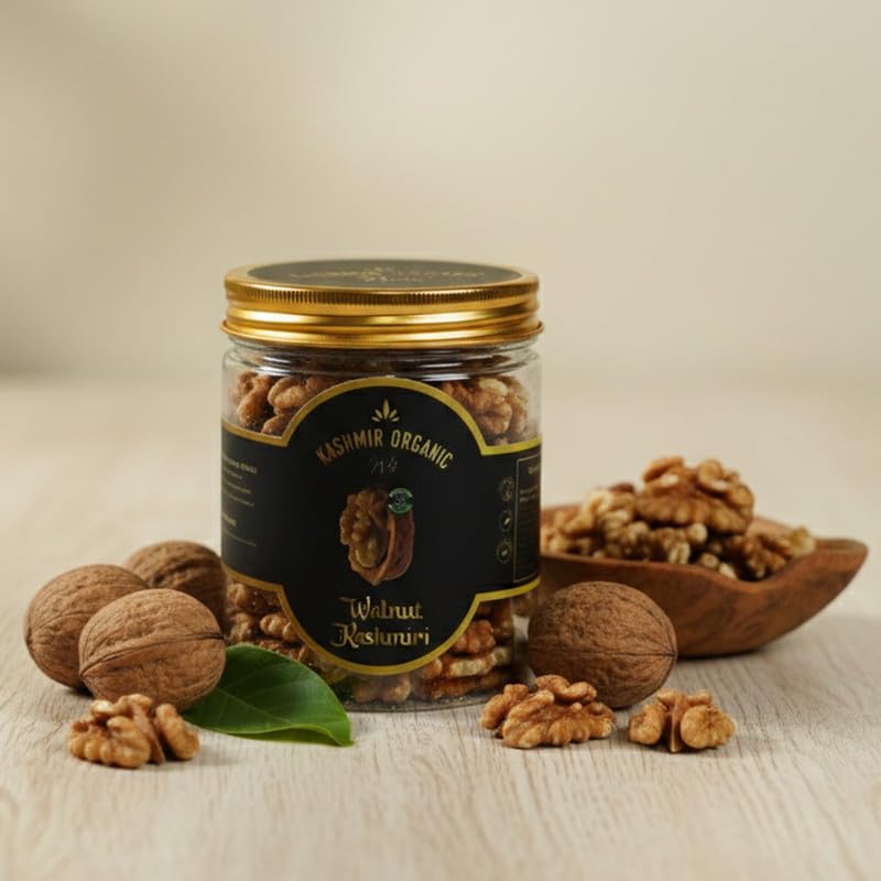 KASHMIR ORGANIC NUTS Kashmiri Walnuts | Premium Akhrot Giri | Natural Walnut Kernels | Rich in Omega-3 | Fresh & Crunchy Dry Fruits - 200g-image-22