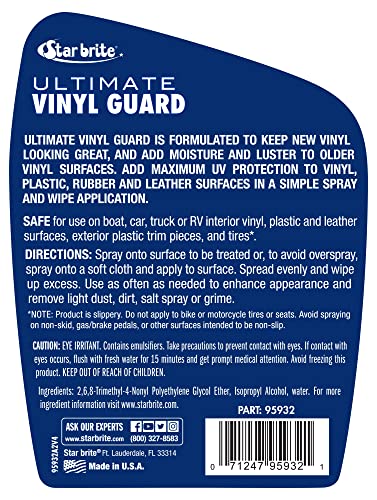 STAR BRITE Ultimate Vinyl Guard - Spray on Protection & Shine - Prevent Fading & Cracking - Keep Vinyl, Leather, Plastic & Rubber - 32 OZ (095932),blue - Image 3