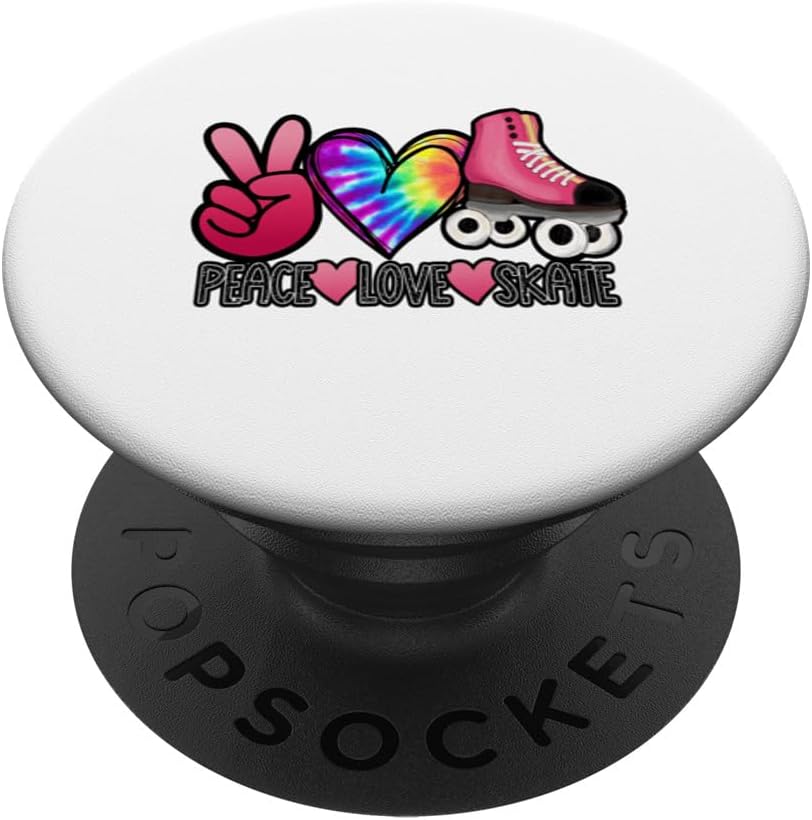 Peace Love Skate Roller Skating Retro Style Design PopSockets PopWallet for MagSafe