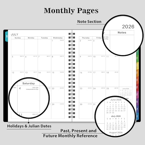 2026-2027 Planner - Weekly & Monthly Academic Planner 2026-2027, From July 2026 - June 2027, 6.25 in × 8.3 in, Flexible Cover, Twin-Wire Binding - Classic Black, Improving Your Time Management Skill - Image 4