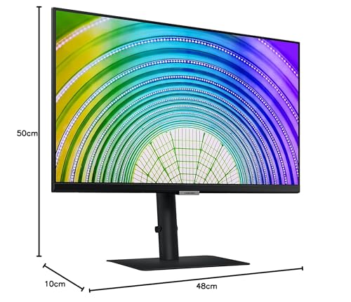 Samsung Moniteur HRM (S24A60) Flat 24" 2560 x 1440 (QHD), HDR10, IPS, 75 Hz, 5 ms, FreeSync, HDMI, USB Type C, Display Port, Entrée Audio, Has, Pivot, PIPBP, Flicker F. Reine