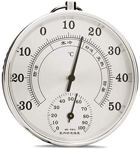 Thermomètre hygromètre intérieur extérieur analogique argent XMING