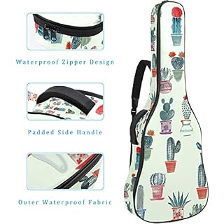 Housse imperméable pour guitare acoustique avec double bandoulière et poche Motif fleurs, Multicolore 03., 42.9×16.9×4.7… - Les Beatles, Paul McCartney, John Lennon, RIngo Starr, George Harrison Housse imperméable pour guitare acoustique avec double bandoulière et poche Motif fleurs, Multicolore 03., 42.9x16.9x4.7… – Image 4