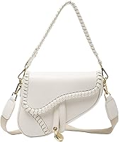 PURFANREE Women's Trendy Saddle Bag Clutch Purse - Faux Leather Crossbody Shoulder Handbag with Removable Straps