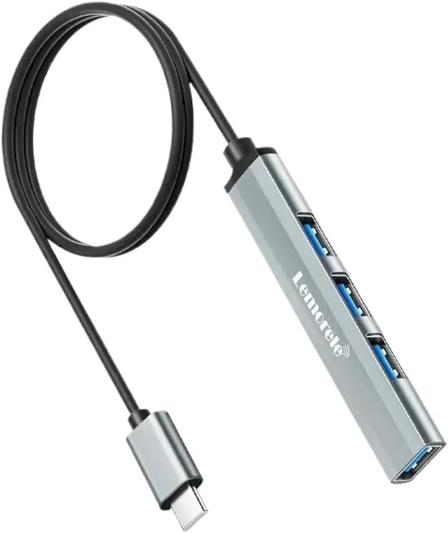 Hub USB C 3.0 4 Puertos Cable Largo 120cm OTG Splitter Adaptador