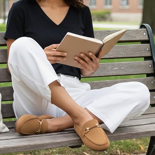 Image of HARENCE Loafers for Women Comfortable Slip On Business Work Flats Shoes Casual Driving Moccasins Penny Loafer