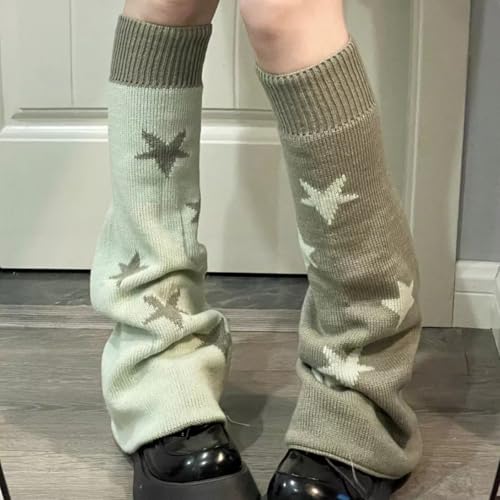 Image of WODECASA Girls Kawaii Leg Warmers Knitted Flared Leg Sleeves Goth Crochet Baggy Cuff Ankle Heap Socks
