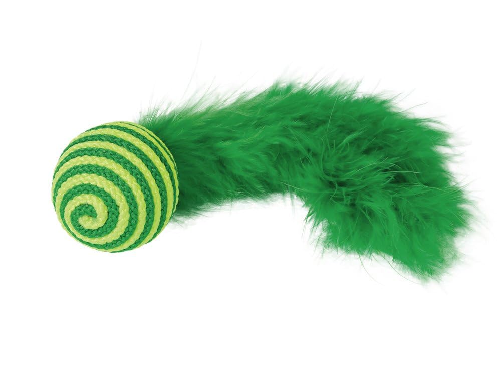 Nobby Pet Vert Cat Ball With Rattle And Feather