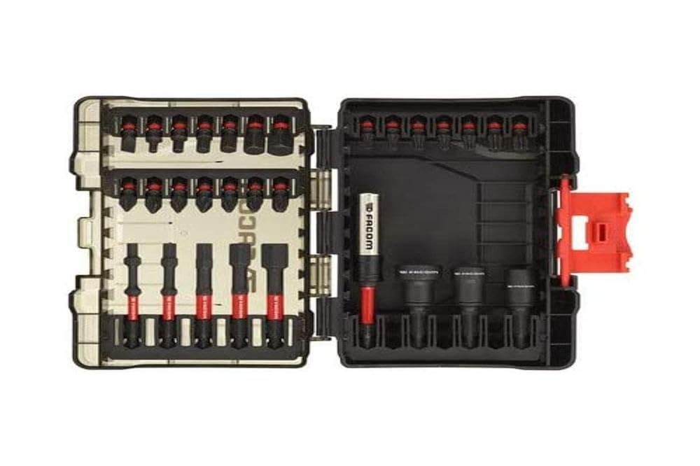 Facom Impact Bit Set 30 Pieces, Hexagon, Phillips, Pozidriv, Slotted, Torx