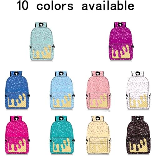 Ice cream drip backpack, cute one shoulder, large capacity, suitable for men's and women's travel, hiking, and camping (Rose Red)2