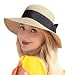 Beach Sun Hats for Women, Straw Hat for Women UPF 50+ UV Sun Protection Summer Hat Foldable Roll up Cap A-Khaki