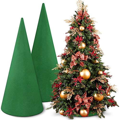 Max Shape Floral Foam Tree Cones for Christmas DIY Crafts, Large Size 12.5 x 3.9 Inche Green,Wet Floral Foam Flower Arrangement Kits for Xmas Party Decor Wedding,Birthday,PartyTable Decor (Green)