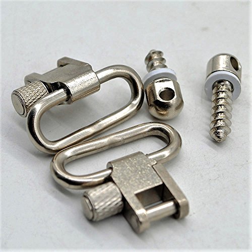 Trirock Sling Swivel Nickel Plated 1.0 Inch Silver with Quick Release Sling Mounting Kit Stud Screws