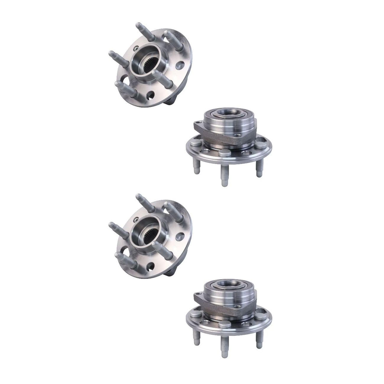 4pcs - Wheel Hub and Bearing Assembly Set Front Rear Left Driver and Right Passenger Side 5-Bolt for Saab,for GMC,for Chevy,for Cadillac,for Buick -26866