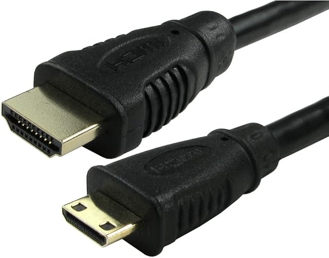 rhinocables Mini HDMI to HDMI  High speed 4K supports ethernet with gold contacts  for use with camera, camcorder, laptop, tablet, TV and more devices (1m)