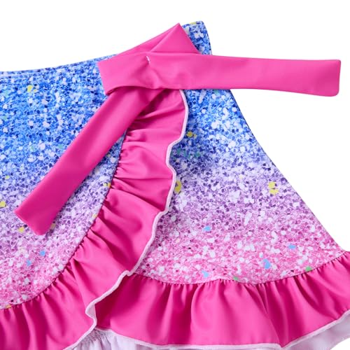 Image of ALISISTER Girls Swimsuit 3 Piece Bathing Suits Flounce Bikini Tankini Set Beach Swimwear with Cover Ups Skirt for 3-8 Years