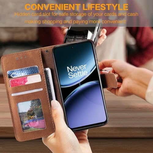 Image of GoldKart Flip Back Cover Case for OnePlus Nord 4 5G| Dual-Color Leather Finish Flip Cover | Inbuilt Stand & Pockets | Flip Cover for OnePlus Nord 4 5G(Faux Leather, Brown)