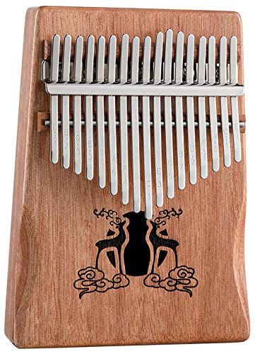 Dayu.p Kalimba Thumb Piano 17 Keys, Mbira avec Sac de Piano Exquis, Kalimba Song Book Instructions, Tuning Hammer et Plus Portable Doigt Piano for Enfants Débutants for Adultes, Bois d'acajou Cover