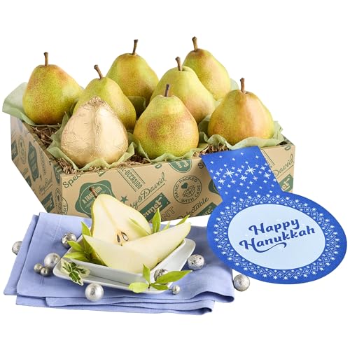 Harry & David Royal RivieraÂ® Hanukkah Pears, Hanukkah Gift Basket, Gift Basket With Pears, Royal Riviera Pears, Hanukkah Food Gifts