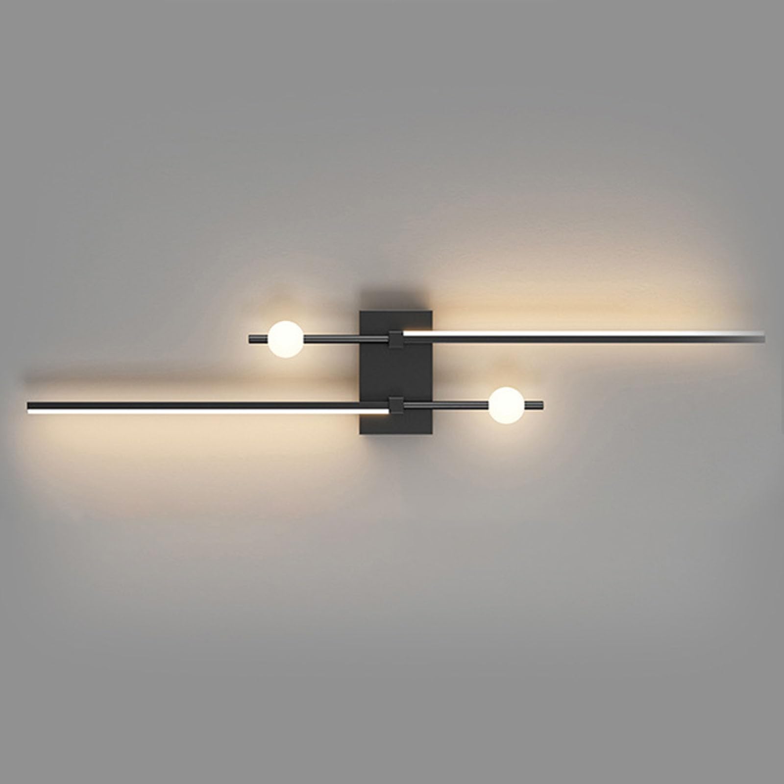 HXYSXHJUO LED Linear Wall Sconce - Adjustable 3000K/4500K/6000K Vanity Lamp, Modern Black Design, 80cm Indoor Lighting for Home Decor, Stylish Fixtures