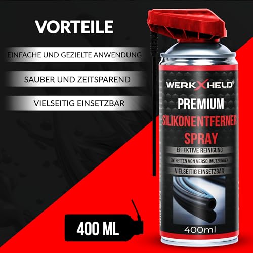 Werkxheld Silikonentfernerspray – 400 ml – Effektive Entfernung von Silikonresten – Schonend & Leistungsstark – Für Küche, Bad & Handwerk – Präzise Anwendun