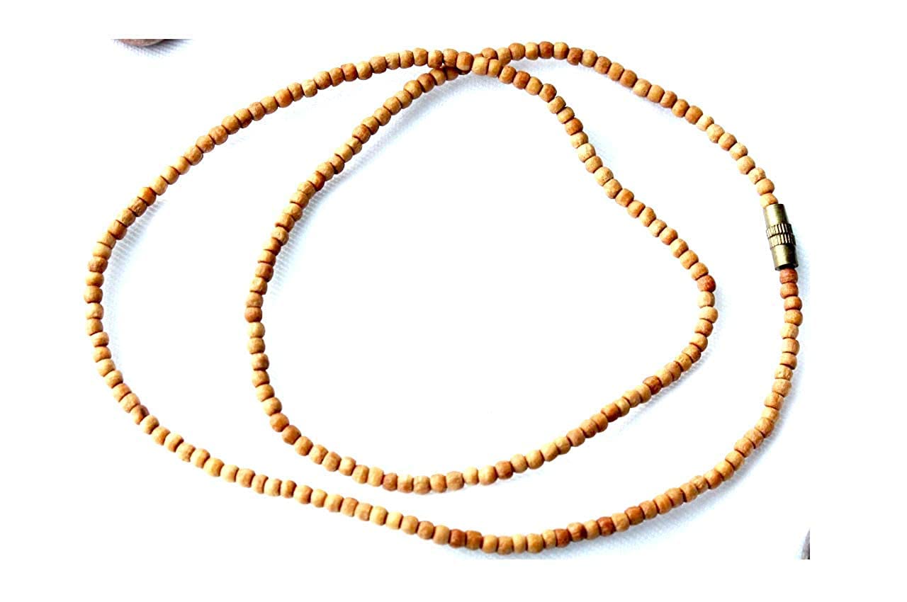 RDK SON'S Sandalwood Kanthi Mala for Neck Wearing for Men and Women (Small Bead Size 3-4 mm; Length 30 cm) | Chandan kanthi Mala for Wearing During Pooja-image-7