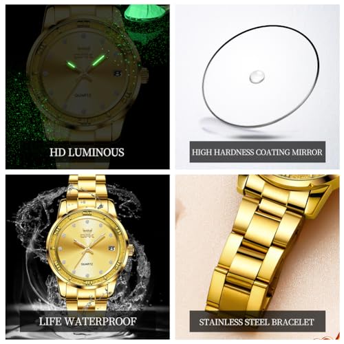Image of OPK Wacthes for Women Bracelet Dress Easy to Read Stainless Steel Ladies Watches for Female Small Watch Waterproof Luminous Date