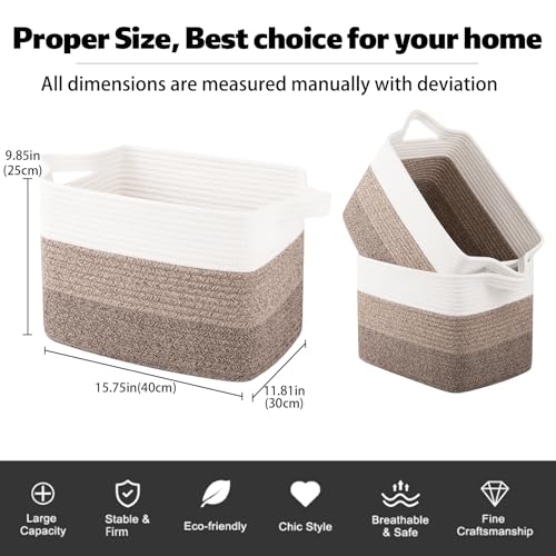 Image of OIAHOMY 30L Storage Basket Large Blanket Basket Living Room Dark Brown