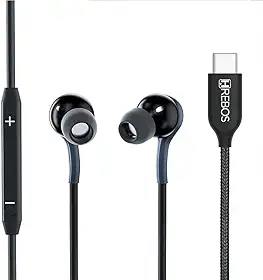 Fone de Ouvido Type C Android iPhone 15 Com Fio HSound 3ª Geração Microfone Volume Trançado Resistente