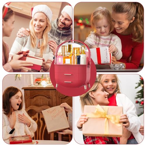 MASSY-Egg-ShapeOval-Makeup-Storage-Box-Countertop-Portable-Vanity-Cosmetics-Organizer-Preppy